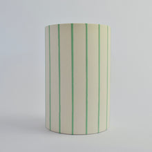 Load image into Gallery viewer, Wide Striped Vase Green (New)
