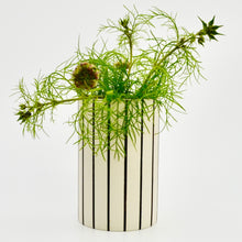 Load image into Gallery viewer, Wide Striped Vase Black