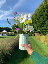 Load image into Gallery viewer, Wide Striped Vase Black