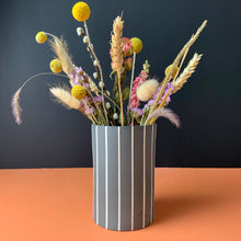 Load image into Gallery viewer, Wide Striped Vase Grey