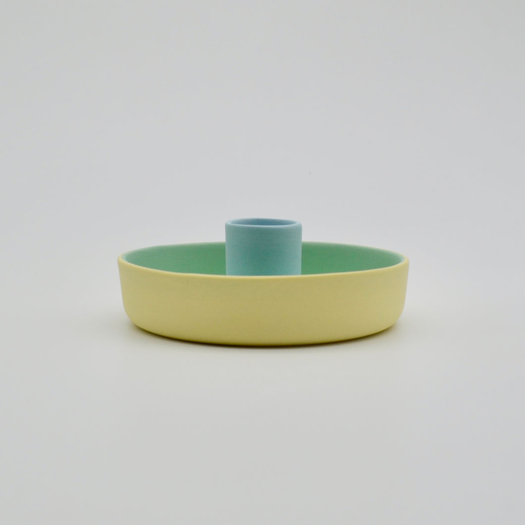 Candle Holder Yellow/Green/Blue