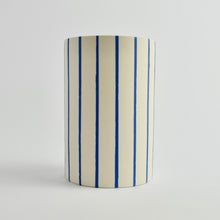 Load image into Gallery viewer, Wide Striped Vase Deep Blue (New)
