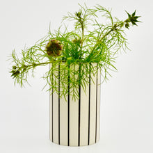 Load image into Gallery viewer, Wide Striped Vase Black
