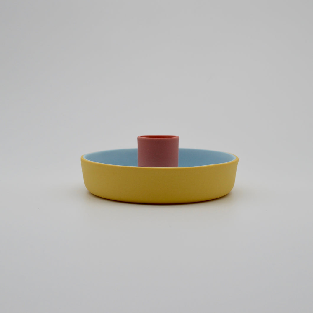 Candle Holder Yellow/Blue/Pink