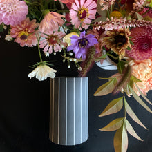 Load image into Gallery viewer, Wide Striped Vase Grey
