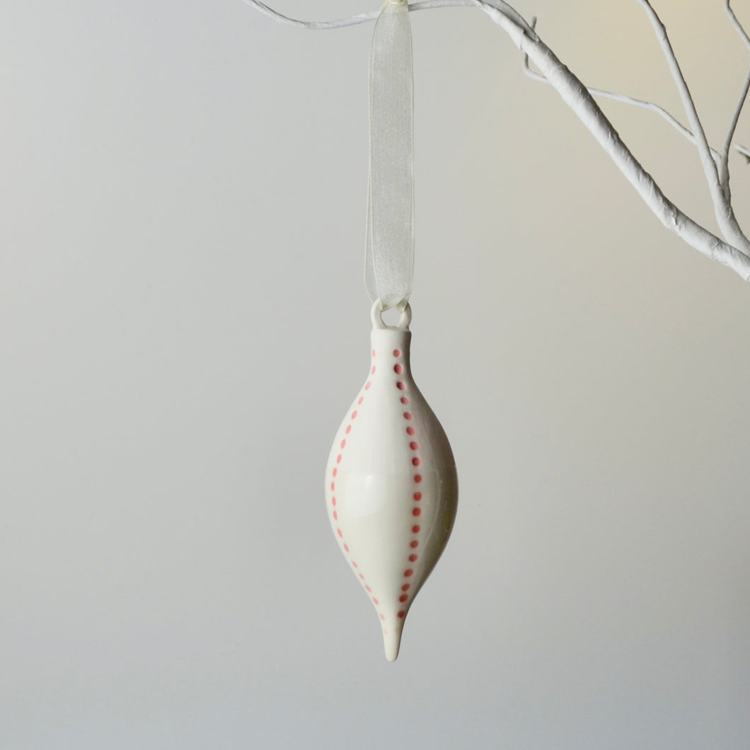 Bauble - White w Colour Inlay