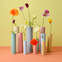 Load image into Gallery viewer, Coloured Striped Vase Ocean Blue
